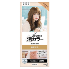 Liese 莉婕 泡沫染髮劑, 奶茶棕, 第一劑34ml+第二劑66ml+護髮乳8g, 1盒