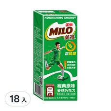 MILO 美祿 巧克力麥芽飲品, 198ml, 18入