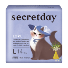 SECRETDAY Love系列 蝶翼衛生棉 量多型, 29cm, 14片, 6包