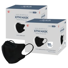 IRIS OHYAMA 口罩 KF94 M號, 2盒, 黑色, 50入