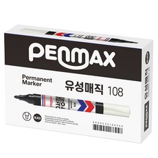 PENMAX 白板筆 12入, 黑色的, 1個