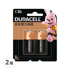 DURACELL 金頂 金霸王鹼性電池 2 號, 2顆, 2組