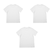 Base Alpha Essentials 男女適穿素色短袖T恤, 白色, 3件
