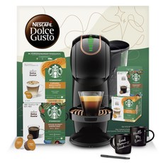 NESCAFE 雀巢咖啡 Dolce Gusto 多趣酷思Genio S Share小精靈咖啡機+家常美式咖啡膠囊+焦糖拿鐵咖啡膠囊+筆+可手寫馬克杯 2入組, 1組, 6種