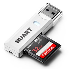 NUART USB 3.0行車紀錄器SD卡Micro SD TF卡讀卡器, Clova White, 單品