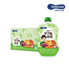 BEBECOOK 寶膳 嬰幼兒綜合蔬果汁 7個月以上, 葡萄胡蘿蔔梨子番茄花椰菜口味, 100ml, 10包