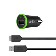 belkin 貝爾金 汽車專用充電器, F8M864bt03-BLK, 黑色