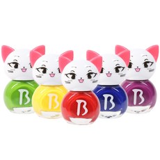 Bobble Kids 美甲貓兒童美甲彩虹套組 5p, 紅色+黃色+綠色+藍色+紫色, 1組