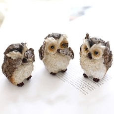 Happy Village 可愛的貓頭鷹裝飾品, 混色
