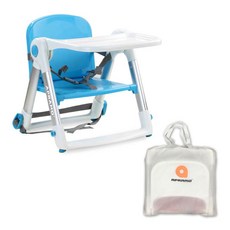 Aframo 折疊便攜式 Flippa 餐椅嬰兒桌椅 + 手提袋, 藍色