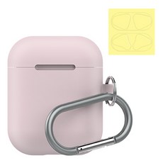 LAB.C AirPods 矽膠套膠囊+防鐵粉貼紙, 單品, 粉紅色