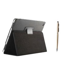 Newvia 皮革 PU iPad 保護殼 + 觸控筆隨機出貨, 黑色的