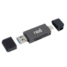 nexi USB3.0 Type C OTG多功能讀卡機, NX887 NX-3IN1CRD, 深灰色