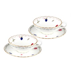 Noritake Portsure 茶杯 2 件 + 玻璃支架 2 件組 P58043A, 1組, 混色