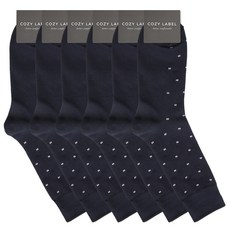 COZY LABEL 男款素色小方格紋紳士襪 6雙