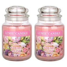 LUMIE CANDLE 香氛蠟燭, 32 清新玫瑰, 630g, 2罐