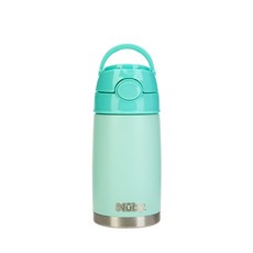 Nuby 不鏽鋼1鍵式吸管水杯 300ml, Mint Chocolate, 1個