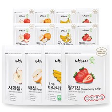 Naeiae 水果乾 4款 各3入, 蘋果口味+水梨口味+草莓口味+香蕉口味, 1組