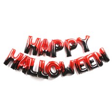 PARTYHAE 字母銀箔氣球套組 HAPPY HALLOWEEN, 紅色的, 1套