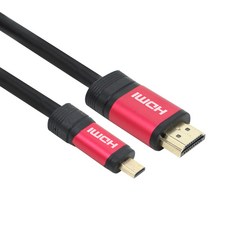 nexi MICRO HDMI V2.0鏡像金屬轉接線 紅色, 1個, 1m