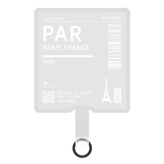 araree 智慧型手機標籤貼掛繩, Clear Paris, 1入