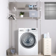 LIVING HAPPY 可調式雙層洗衣機收納架, 單色