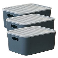 BONOHOUSE I.M Living Box Storage Organizer M 15.8L, 深藍色, 3個