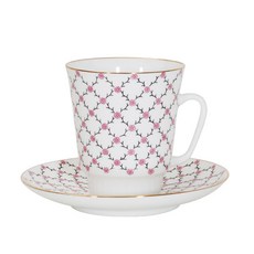 Imperial Porcelain Rosenet May 茶杯 165ml + 碟 05256 05257, 白色+金色+粉色, 1套