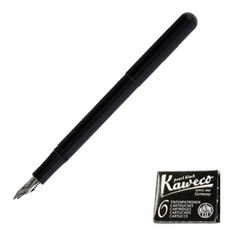 Kaweco Lilliput鋼筆+墨水管 6入, EF, 黑色（鋼筆）、珍珠黑（墨盒）