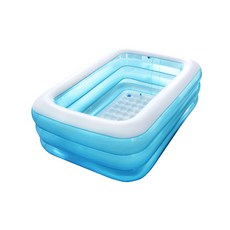 Bestway 3層方型充氣泳池 BW 54413, 透明藍色