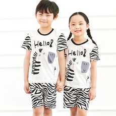 Kids Line 孩童斑馬紋印花短袖T恤+5分褲套裝