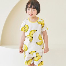 Maykids 孩童香蕉提花短袖T恤5分褲套裝