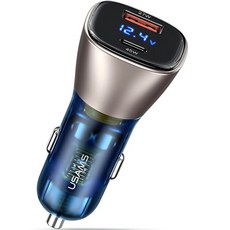 USAMS 優勝仕 72W數位顯示車用超高速充電器, 淺金色, US-CC155