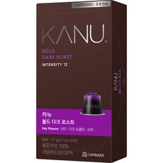 KANU 醇厚深焙膠囊咖啡 適用於Nespresso咖啡機, 5.7克, 10顆, 1盒
