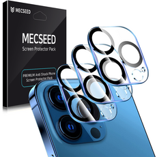 MECSEED 3CX高透明全覆蓋強化玻璃手機鏡頭螢幕保護貼 3入組, 1套