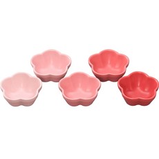 LE CREUSET 花朵造型餐碗組 5入, 1組, 粉紅色的花