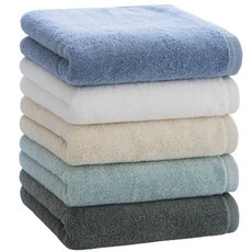 Moohan Towel 棉質飯店毛巾 210g 5條入, 薄荷色、藍色、象牙色、卡其色、白色, 1組