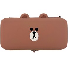 GAMMAC Line Friends Nintendo Switch/Switch OLED通用硬質收納包 棕色, KMLN-101, 1個