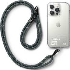 Linke 手機標籤夾鏈接 + 肩帶套組, 透明（支架鏈接），木炭 + 灰色（錶帶）, 1組