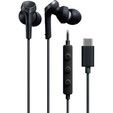 Audio Technica 固態底座高清驅動器 C 型入耳式耳機 ATH-CKS330C, 黑色, ATH-CKS330C BK