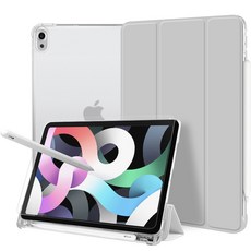 J-Road iPad 透明 Apple Pencil 收納盒 + 液晶鋼化玻璃膜 1 張, 灰色