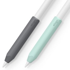 Elago Apple Pencil 第二代矽膠握把 [2sets], 薄荷+深灰色