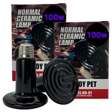 NOMOY PET 爬蟲類陶瓷加熱燈 平面 100W ND-01, 黑色, 2個