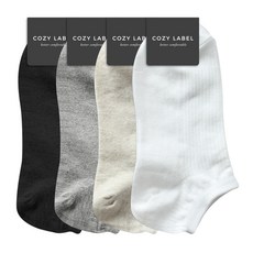 COZY LABEL 一組 4 雙舒適女式羅紋短襪。