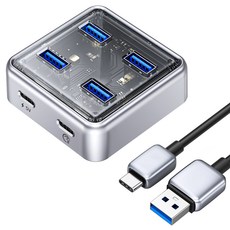 ORICO 奧睿科 USB 3.2 4 連接埠被動和主動集線器 C 型 0.5m XHJ4U-U3-05, 混色