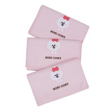 Moohan Towel Line Friends 迷你棕色 & Friends 超細纖維運動毛巾 60 克, 粉色, 3個