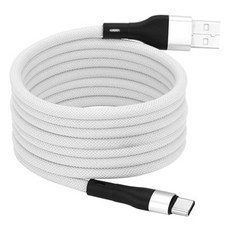 VENTOSA USB Type A-C Type 磁吸快充線, 1個, 白色, 2m