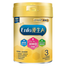 Mead Johnson 美強生 Enfa A+ 優生3號幼兒成長奶粉(HMO新配方), 850g, 1-3歲, 1罐