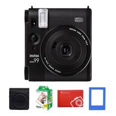 FUJIFILM 富士 instax 馬上看 Mini 99拍立得 黑色+迷你底片 2入+專用盒 黑色+Origin迷你相冊 隨機出貨+迷你磁吸相框組, SQ40, 1組