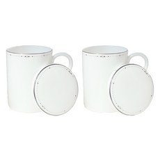 HANKOOK CHINAWARE Platinum Wishes 2 人帶蓋馬克杯套裝 300 毫升, 混色, 1組